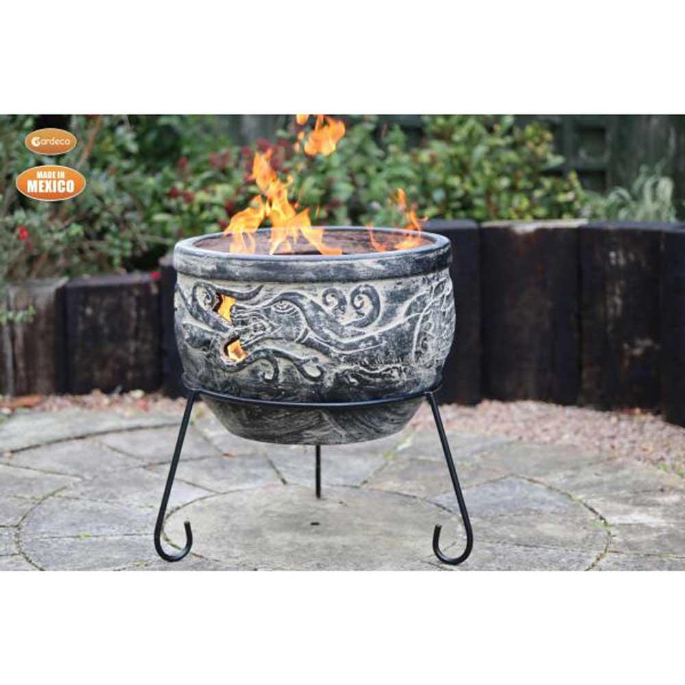 WYND The Dragon Fire Pit Charcoal Colour Celtic Theme Including Stand