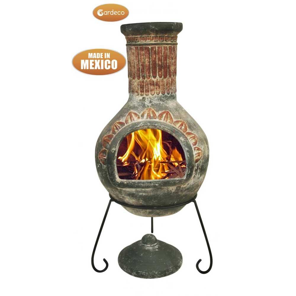 Plumas XL Mexican Chimenea In Green