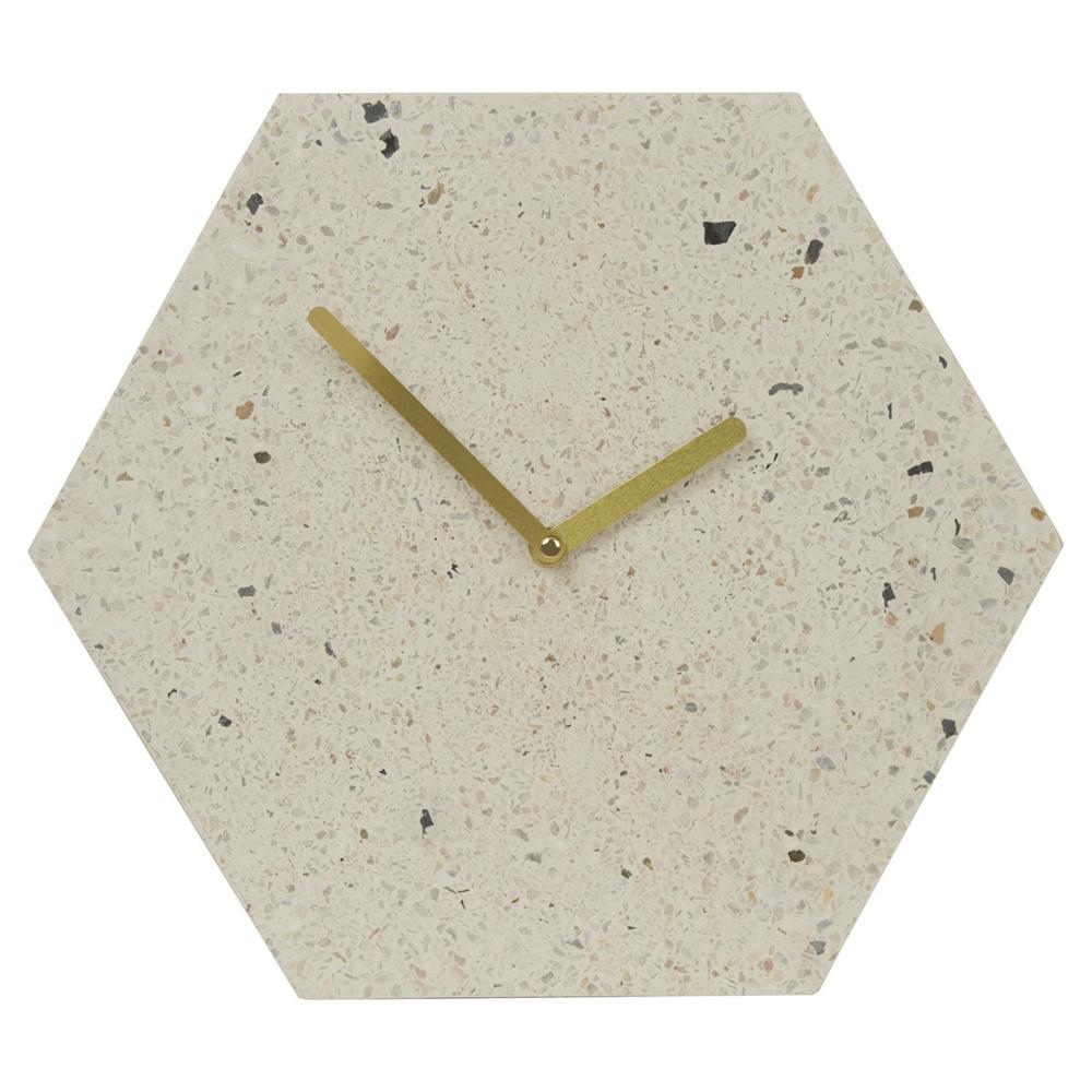 Hexagonal Terrazzo Wall Clock