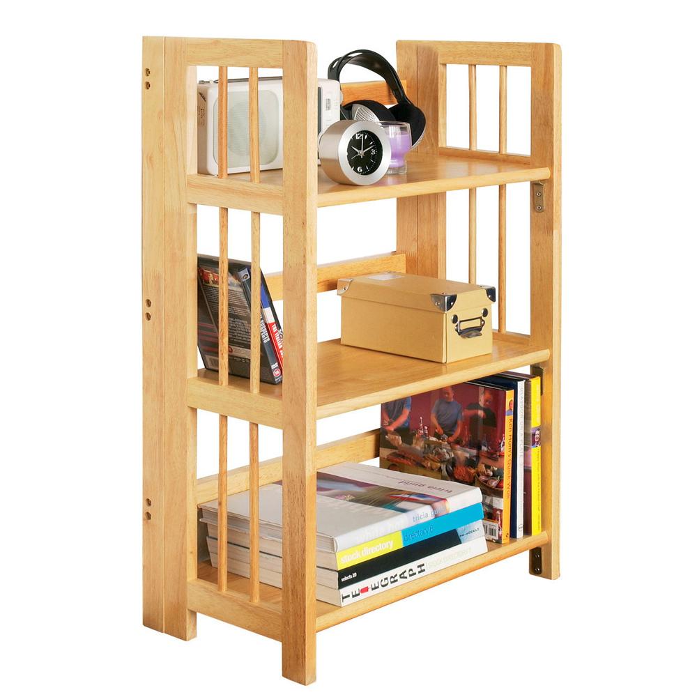 Tropical Hevea Foldable Shelf Unit with 3- Tier Shelves