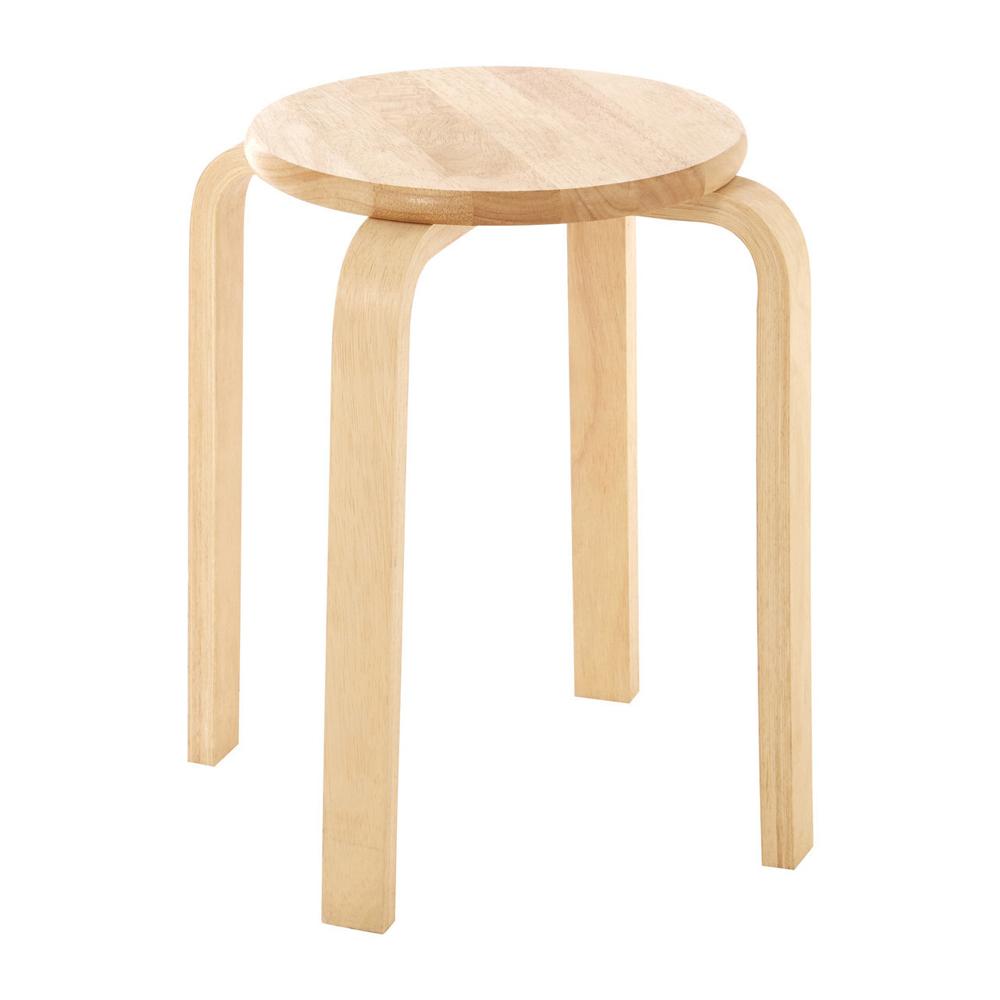 Tropical Hevea Wood Stacking Stool Natural