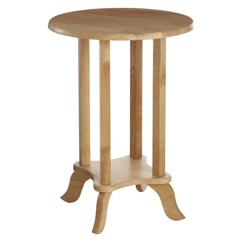 Rubberwood Side Table Round Natural