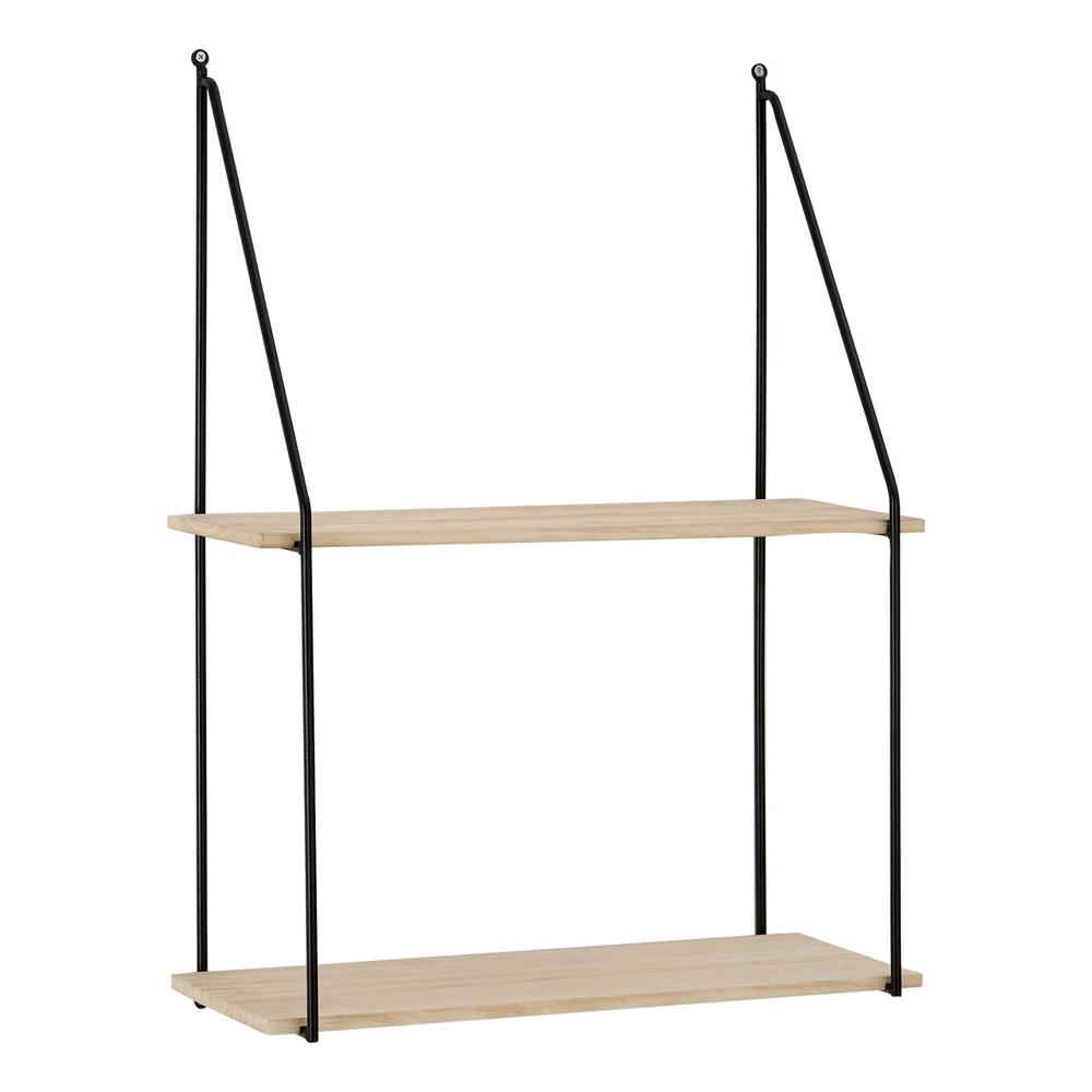 Rectangular 2-Tier Wooden Metal Shelf