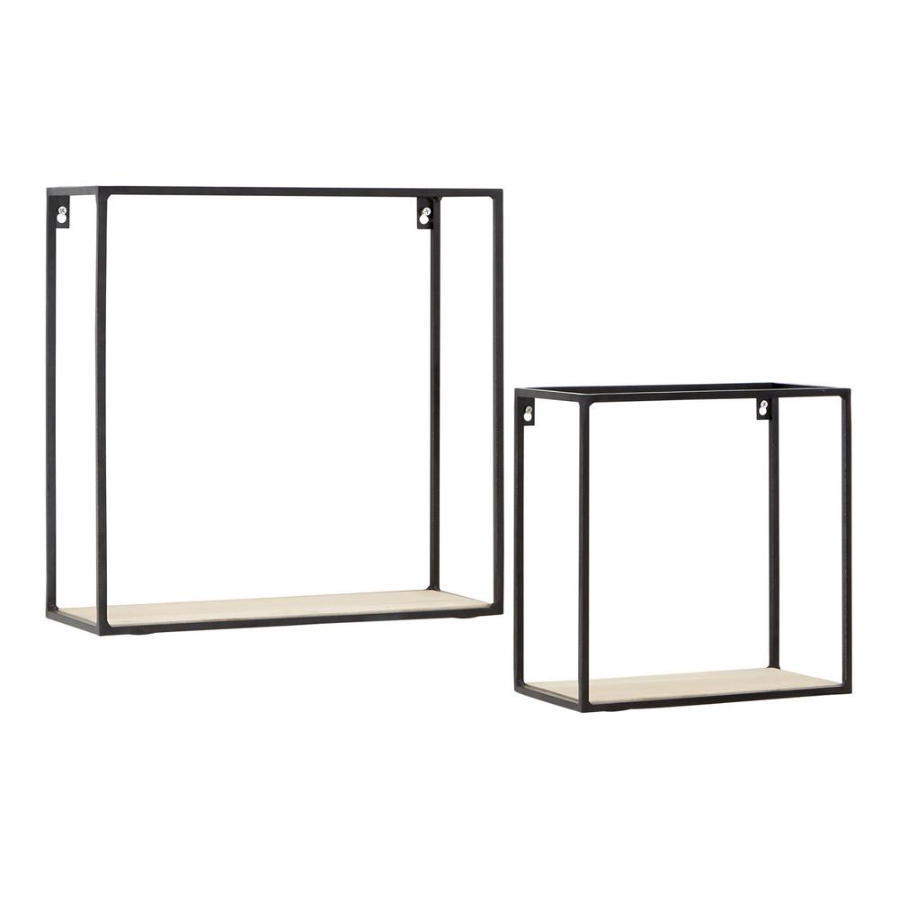 Cuboid Shelves Set of 2 Square Metal Frame