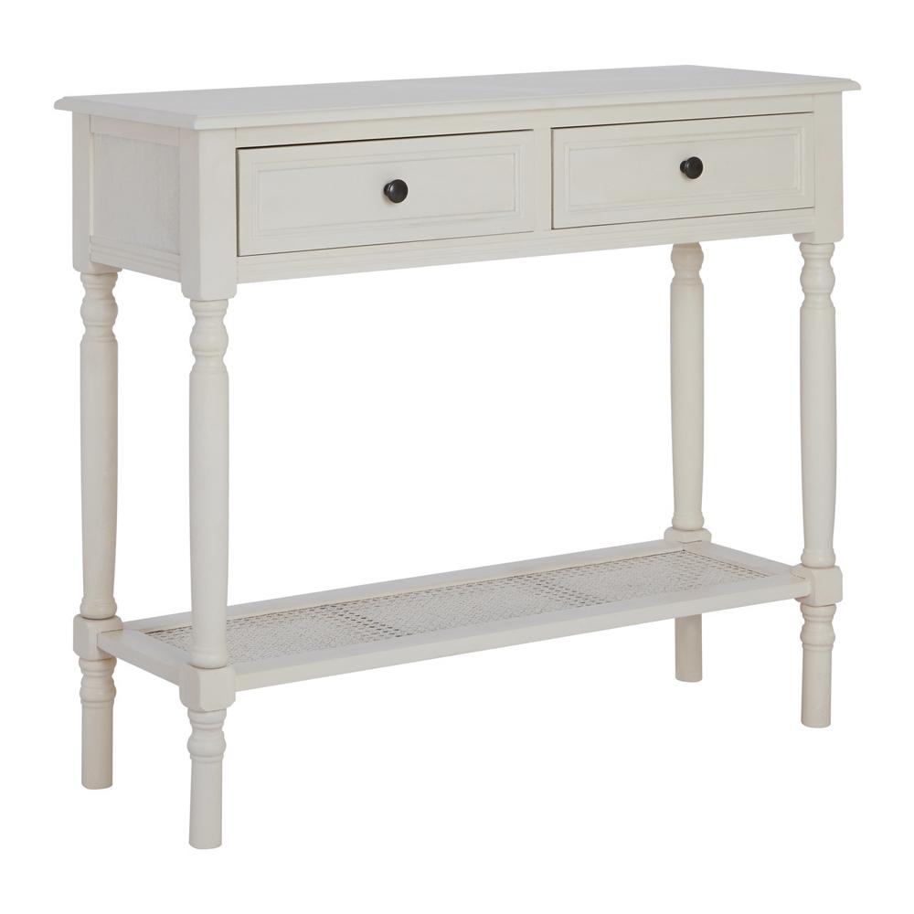 Console Table with 2-Drawers Antique White