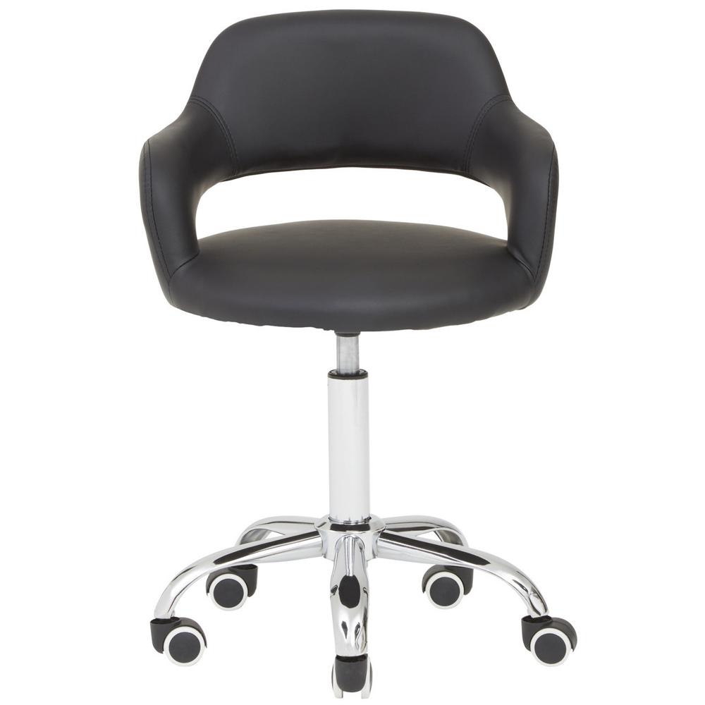 Office Chair with Curved Back PU Black