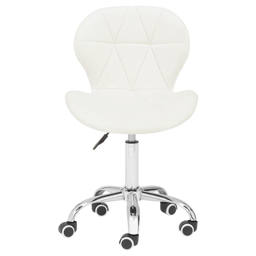 Office Chair Velvet Quilted White