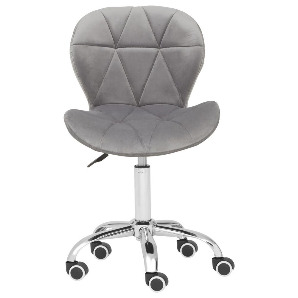 Office Chair Velvet Quilted Grey