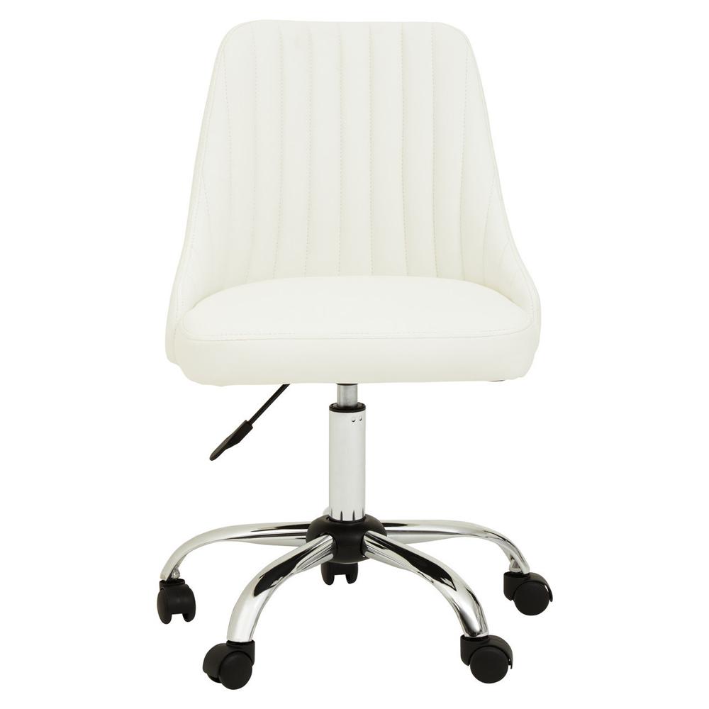 Office Chair With Off White Leather Effect