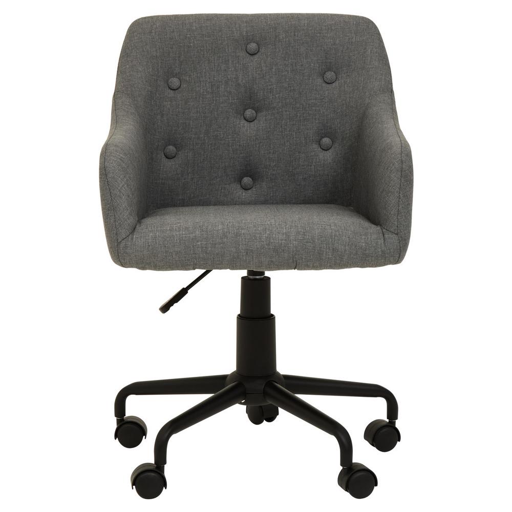 Office Chair Upholstered Seat Grey And Black Base