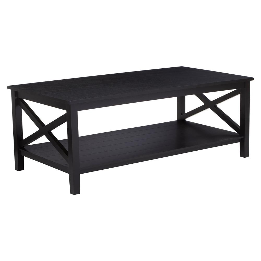 Coffee Table Pine Wood Black