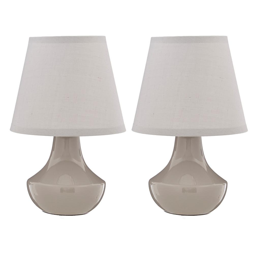 Table Lamps Ceramic Grey Set Of 2