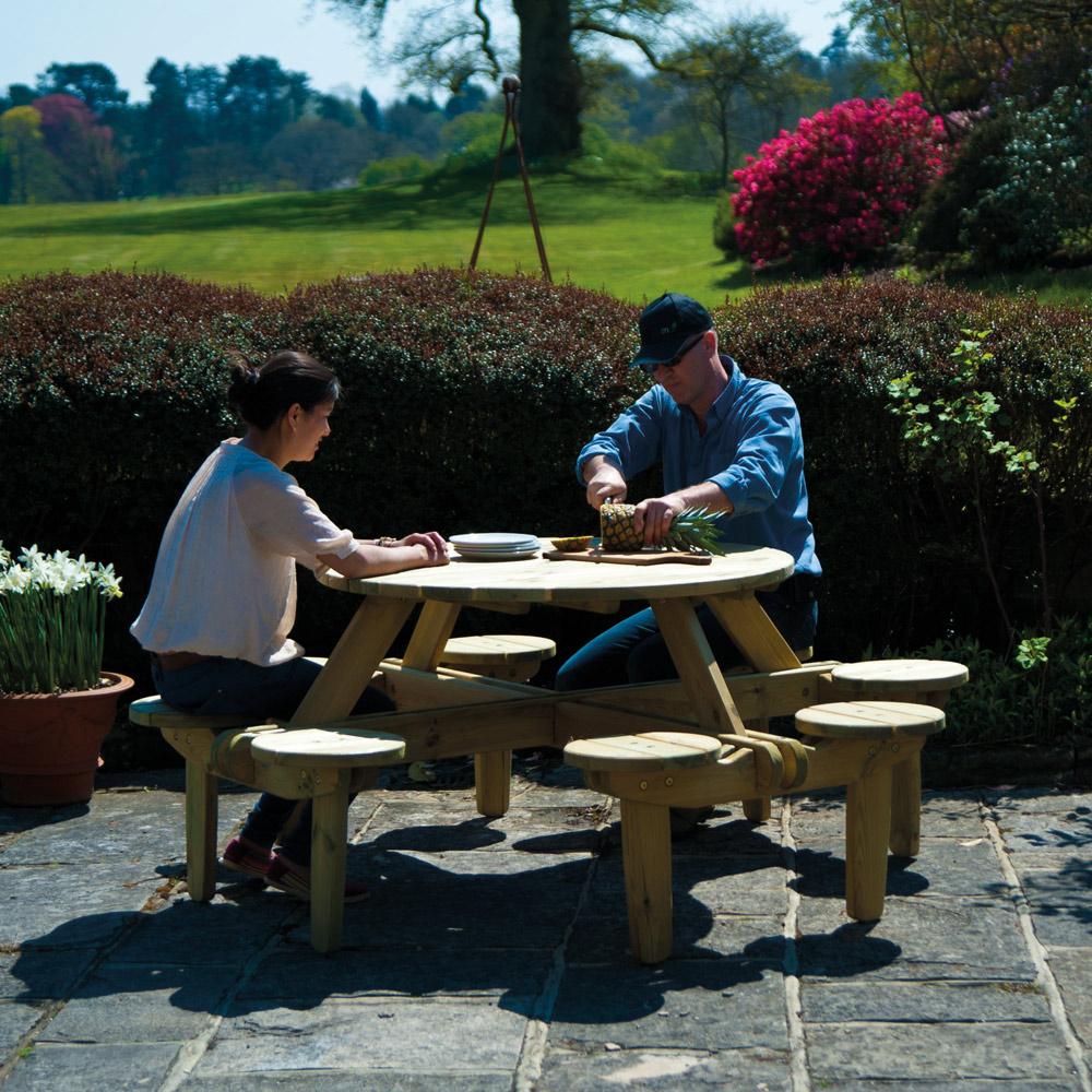 Pine Gleneagles Picnic Table - 8 Seater