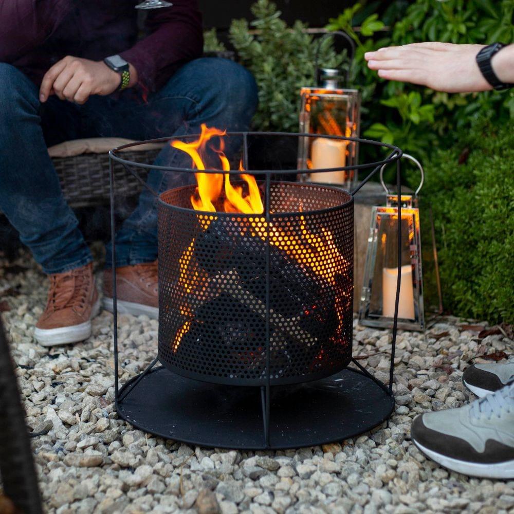 Kora Steel Round Mesh Suspended Firepit