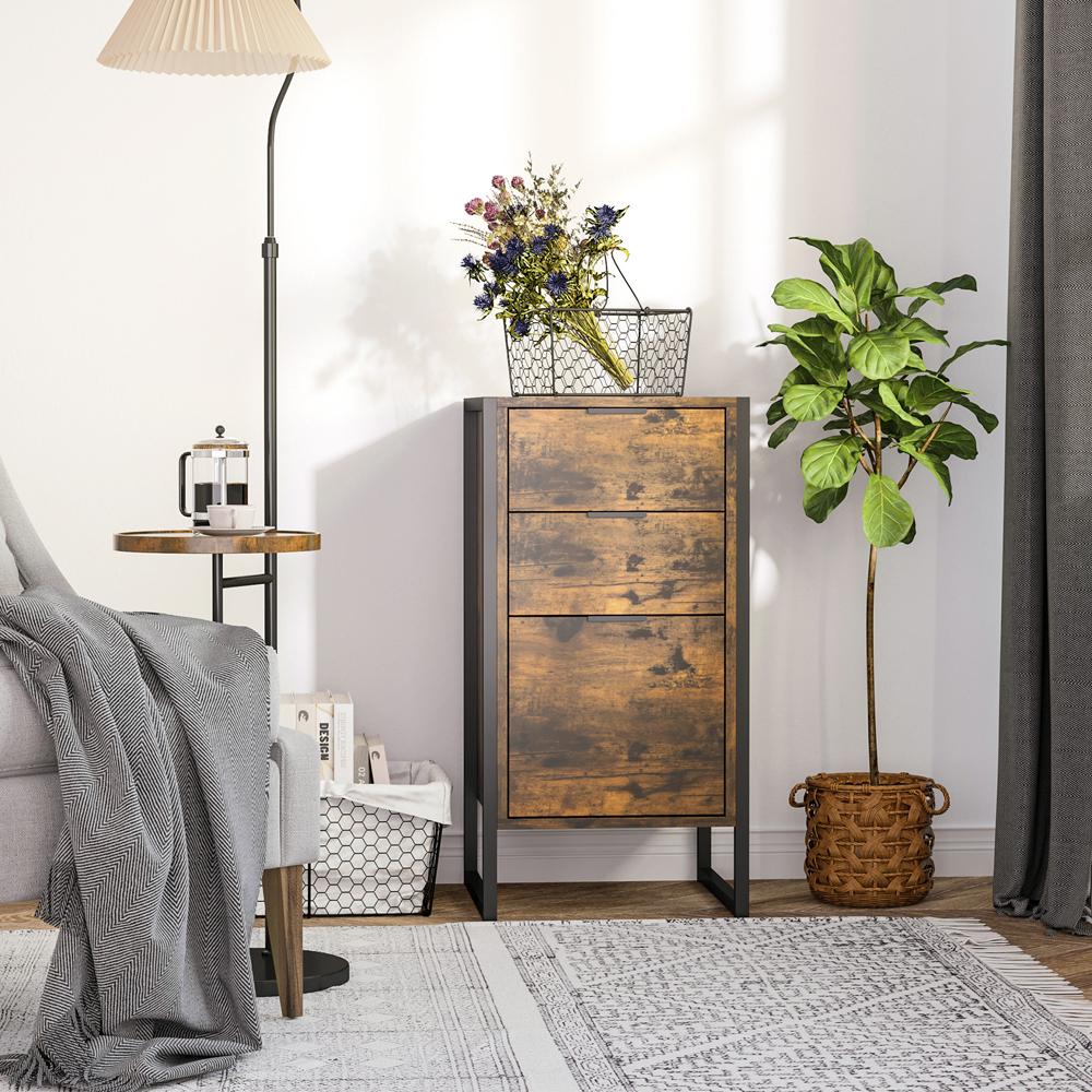 Industrial Storage Cabinet With 3 Drawers And Handles Standing Unit