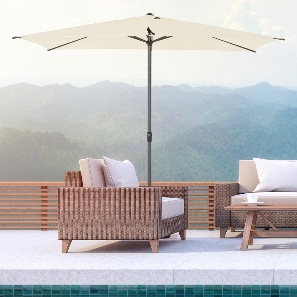 Rectangular Tilting Parasol Aluminium Beige 3m x 2m