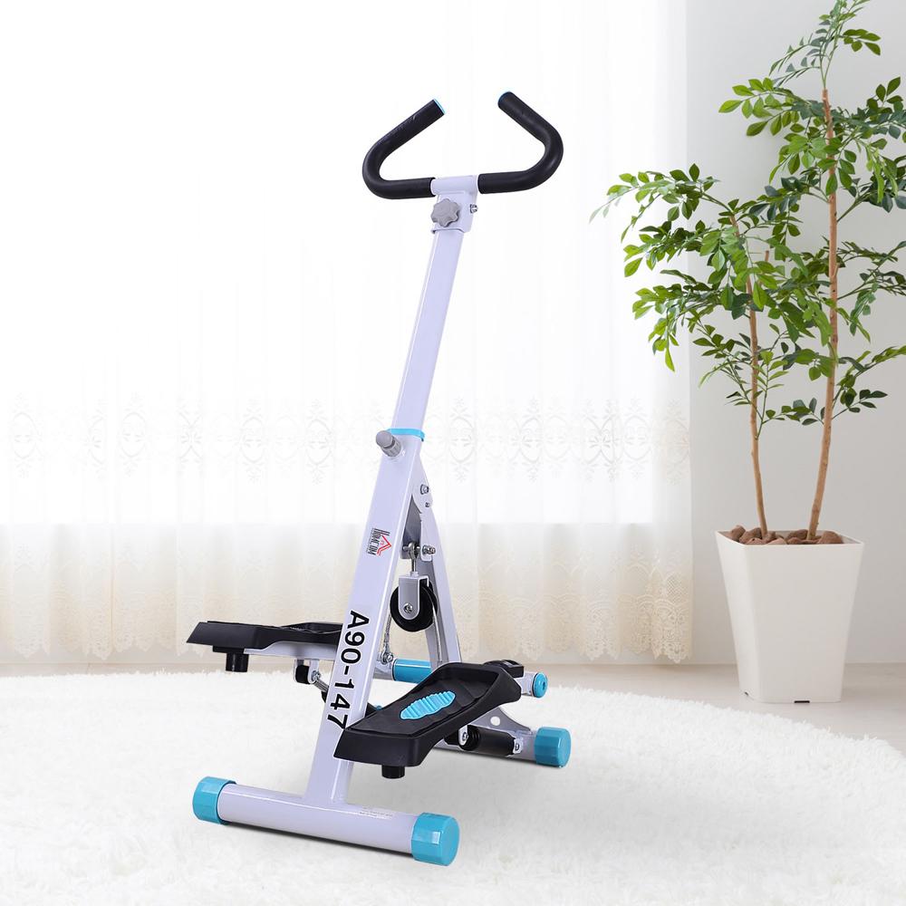 Foldable Stepper Adjustable Step Machine with Handlebar LCD Display