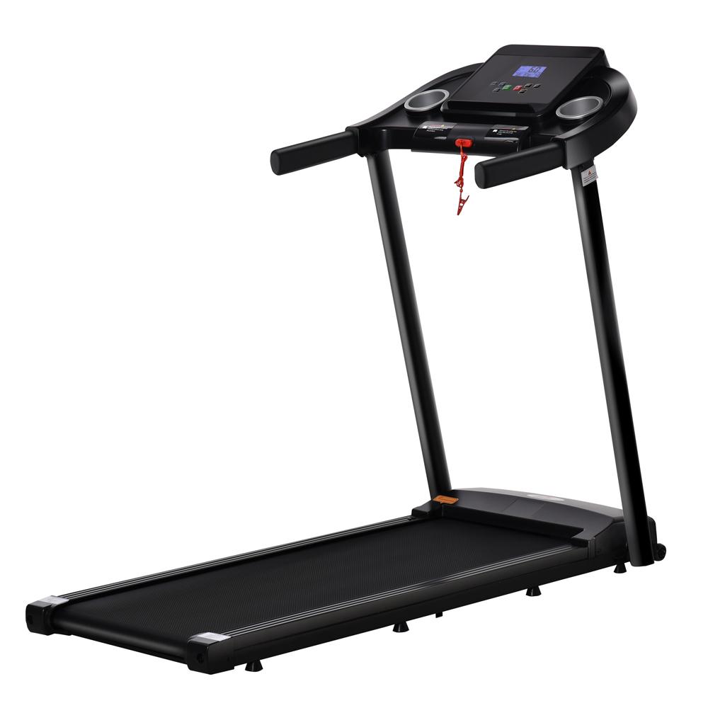 Fitness Treadmill Machine With LED Display Black 1.5HP