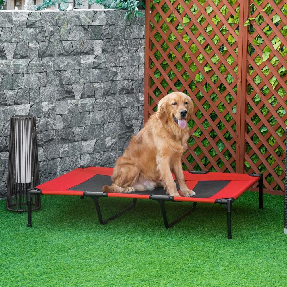 Pet Cot Elevated Dog Bed with Breathable Mesh XLarge Red