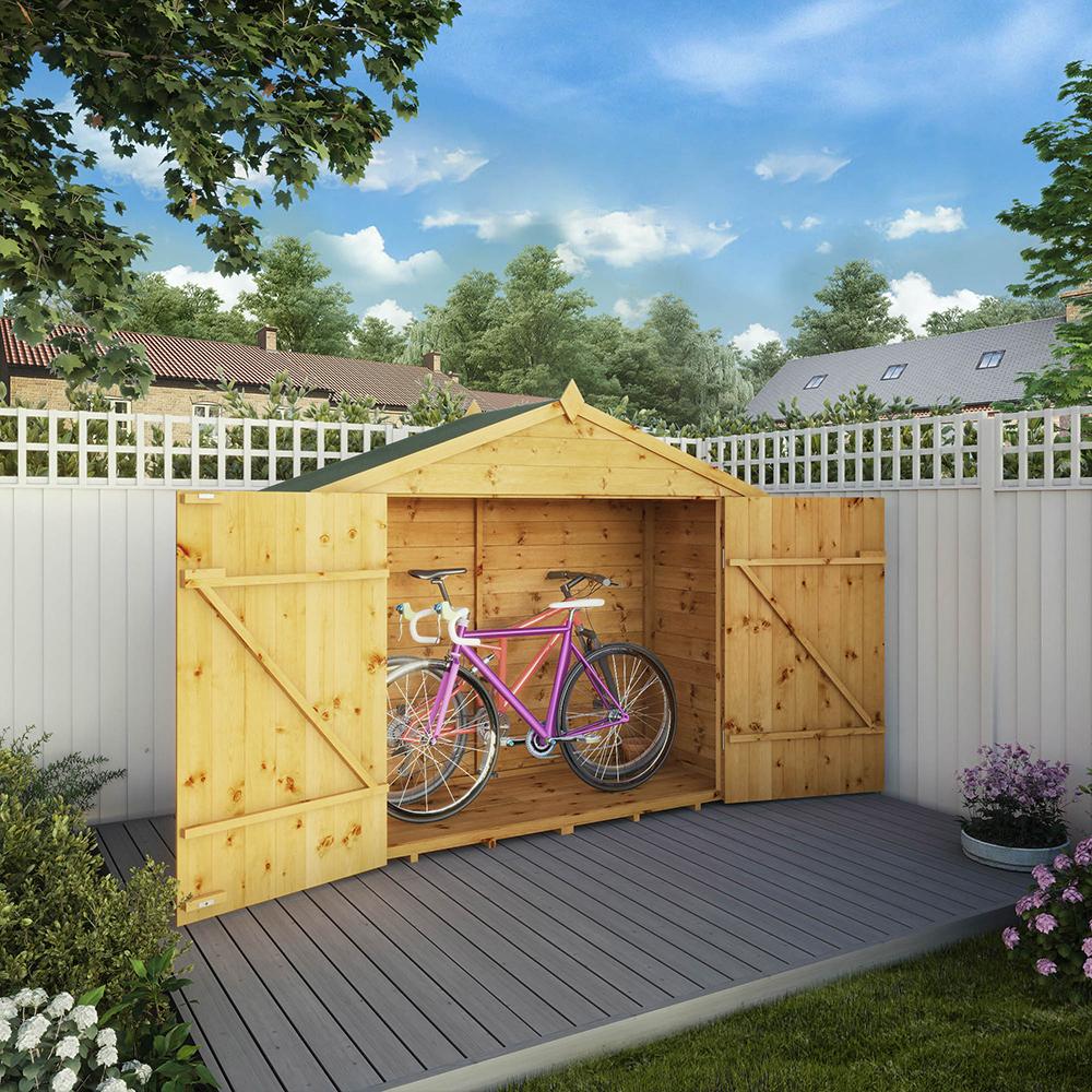 Shiplap Apex Wooden Bike Store 3 x 7