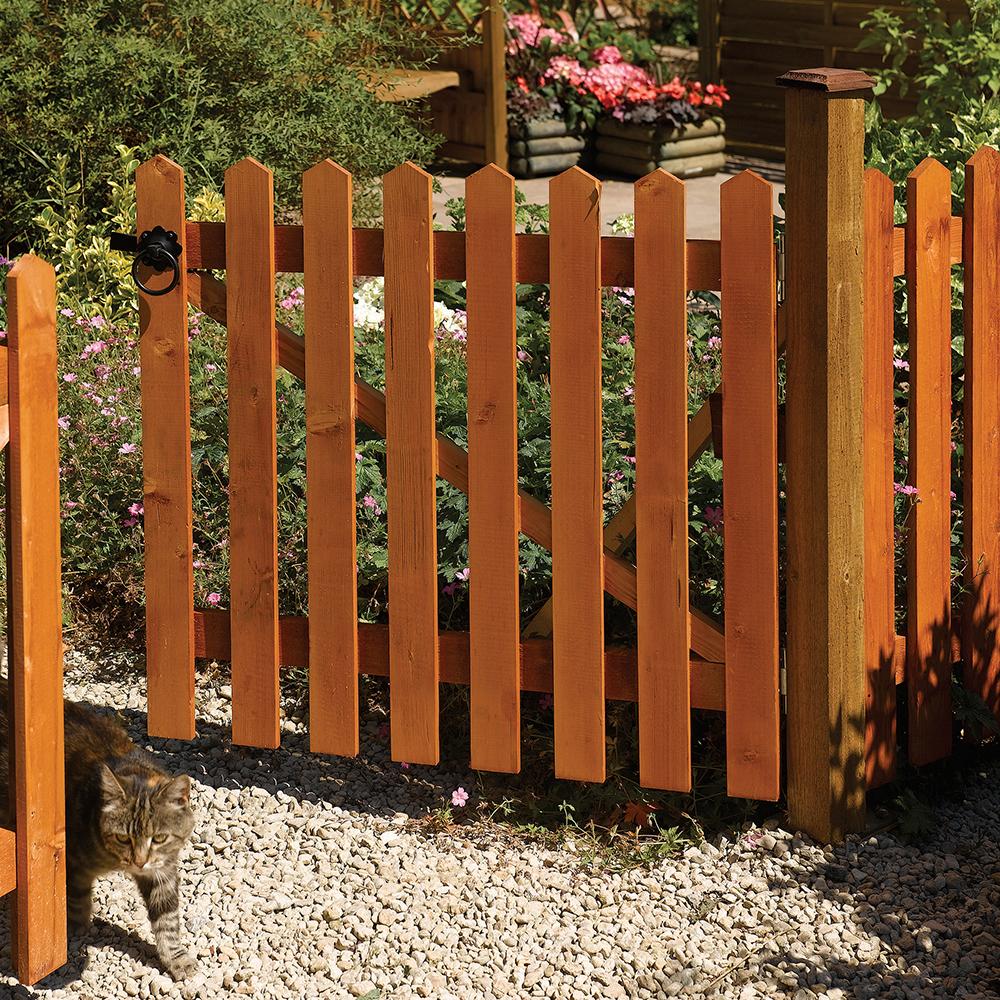 Garden Picket Fence or Gate  Brown 6 x 3