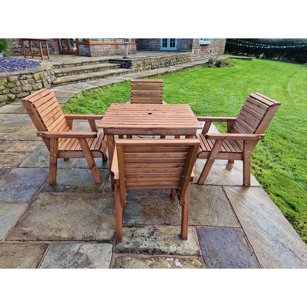 Garden Square Valley Table Set 4 Seater 190cm