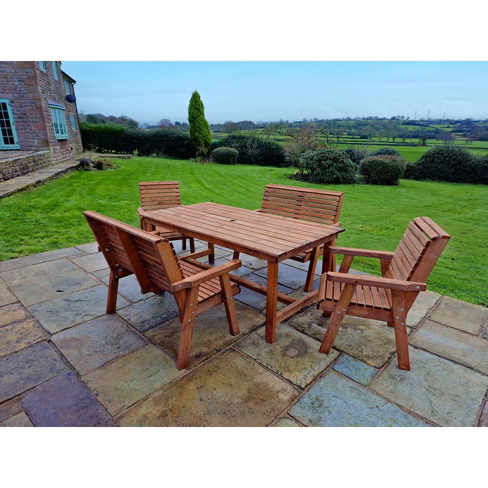 Wooden Garden Dining Set Rectangular 6 Seat VT102