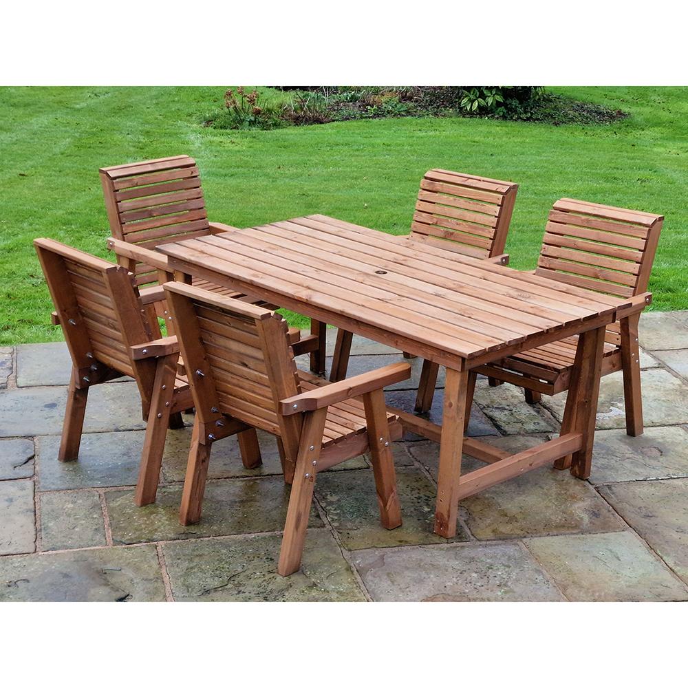 Wooden Garden Dining Set Rectangular 5 Seat VT110