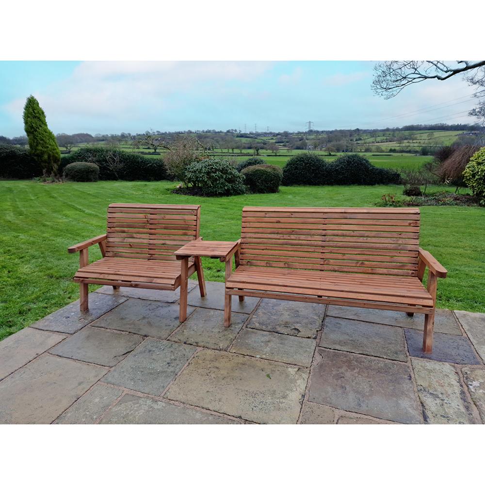 Wooden Garden Double Bench Set Straight 5 Seat VS114