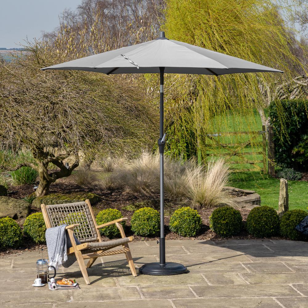 Riva Round Parasol Luna Grey 2.5m