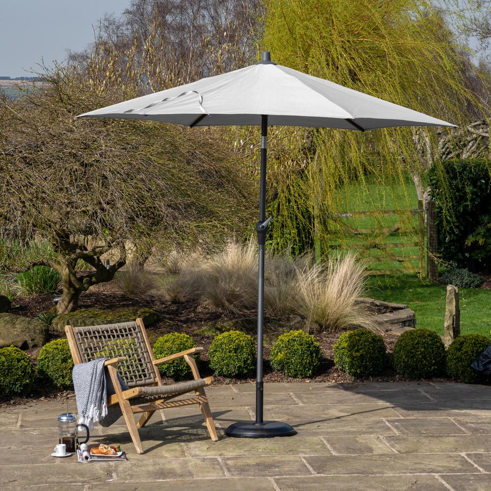 Riva Round Parasol Luna Grey 3m