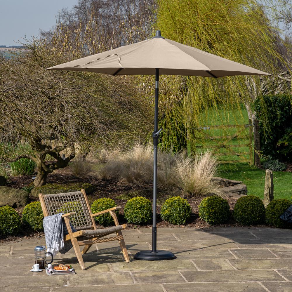 Riva Round Parasol Taupe 3m