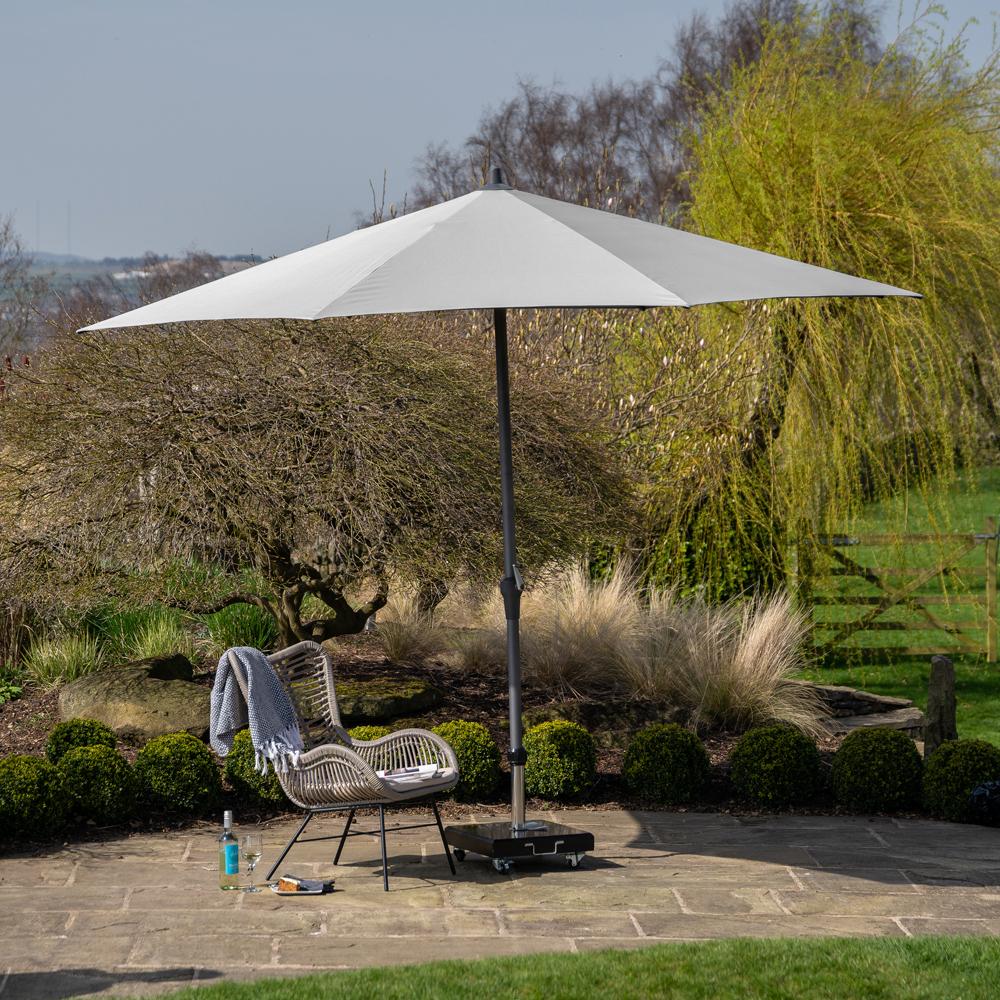 Riva Round Parasol Luna Grey 3.5m