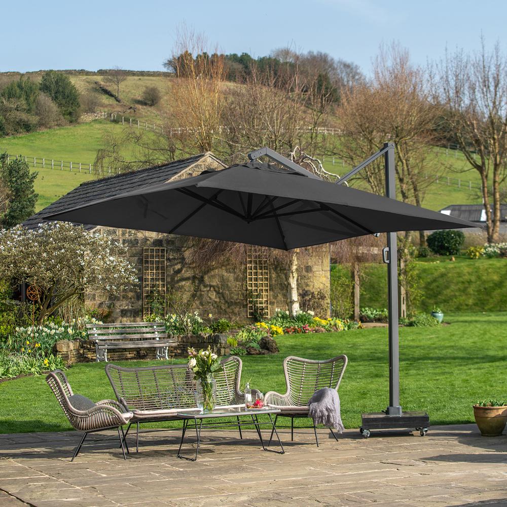 Icon Premium T1 Oblong Parasol Faded Black 4mx3m