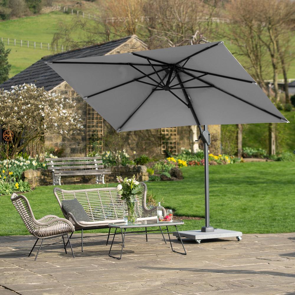 Voyager T1 Oblong Luna Grey Parasol  3m x 2m