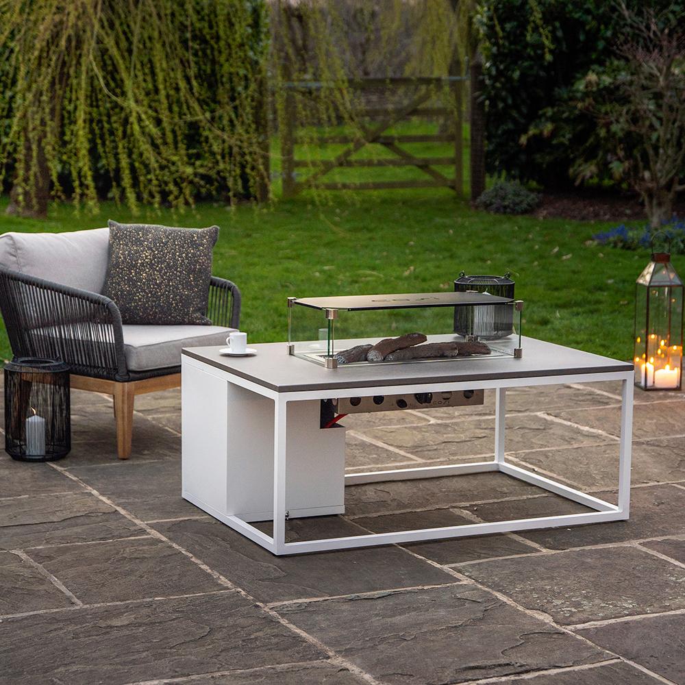 Outdoor Cosiflow 120 Fire Pit Table White And Grey