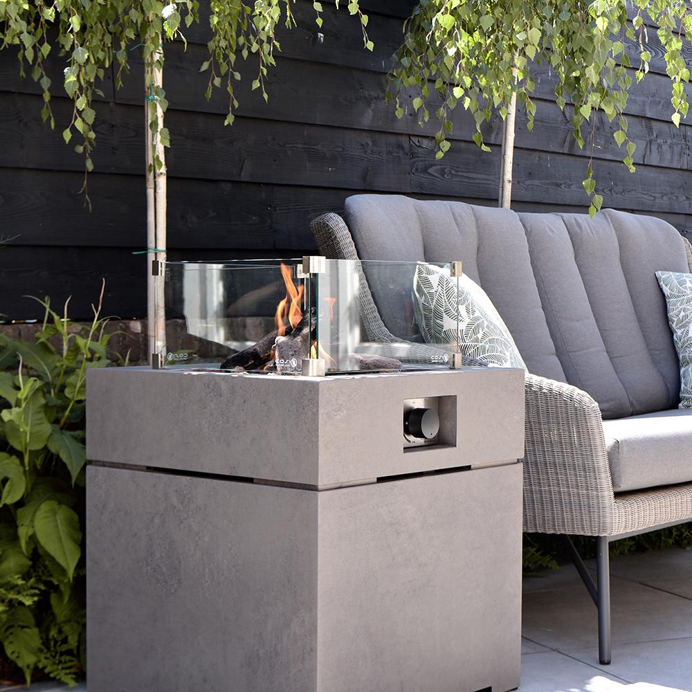 Outdoor Cosibrixx 60 Fire Pit Concrete Effect