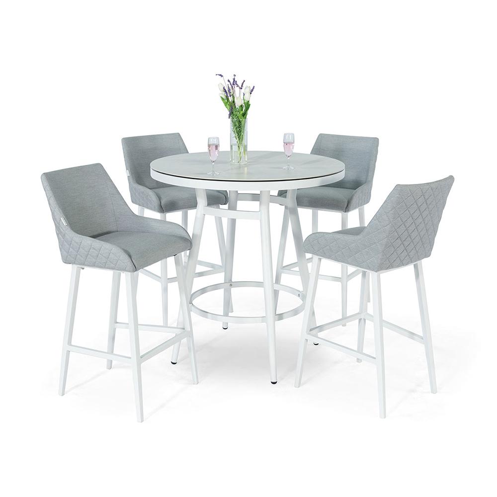 Regal Round Bar Set 4 Seater Lead Chine