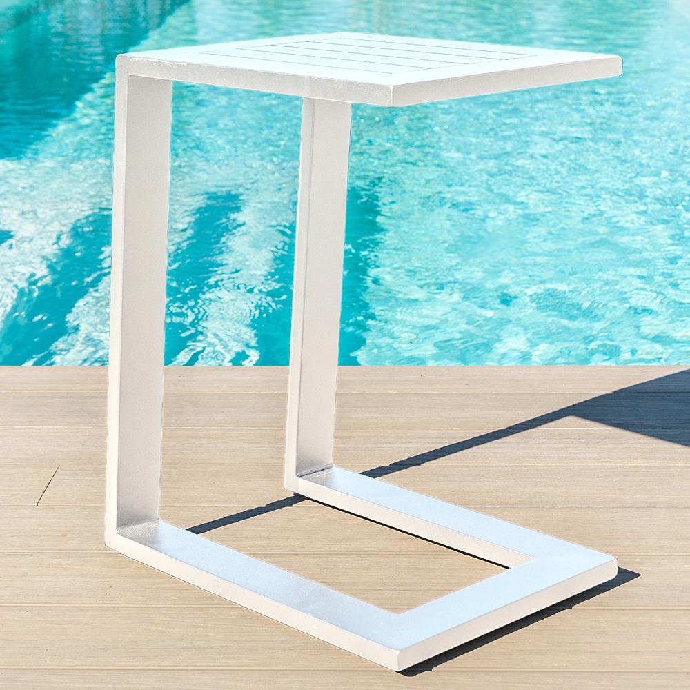 Aluminium Side Table White