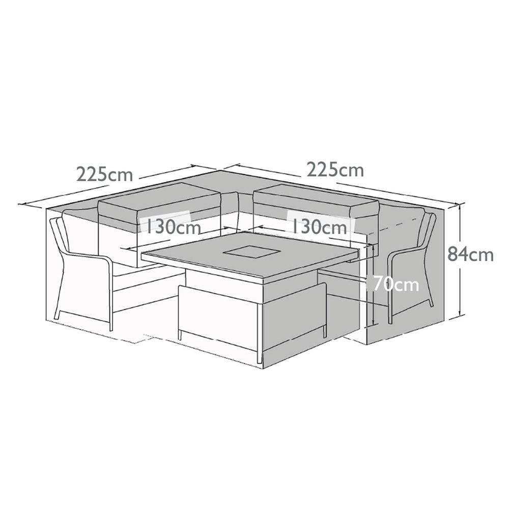 Outdoor Cover for Large Square Corner Set with Rising Table