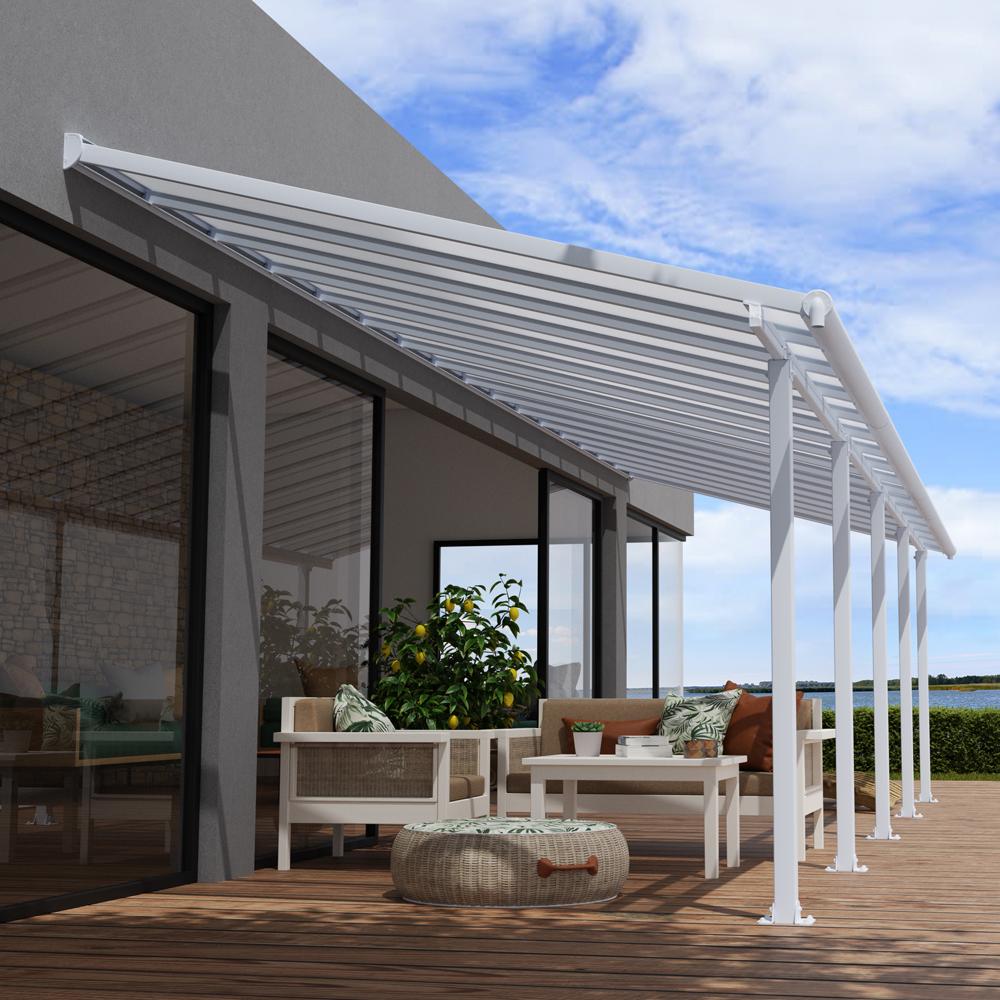 Olympia Patio Cover Clear White 10 x 30