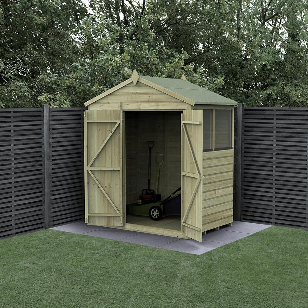 Beckwood Double Door Wooden Apex Shed 6 x 4