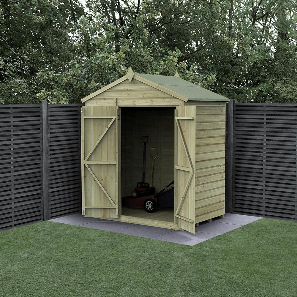 Beckwood Double Door Windowless Wooden Apex Shed 6 x 4