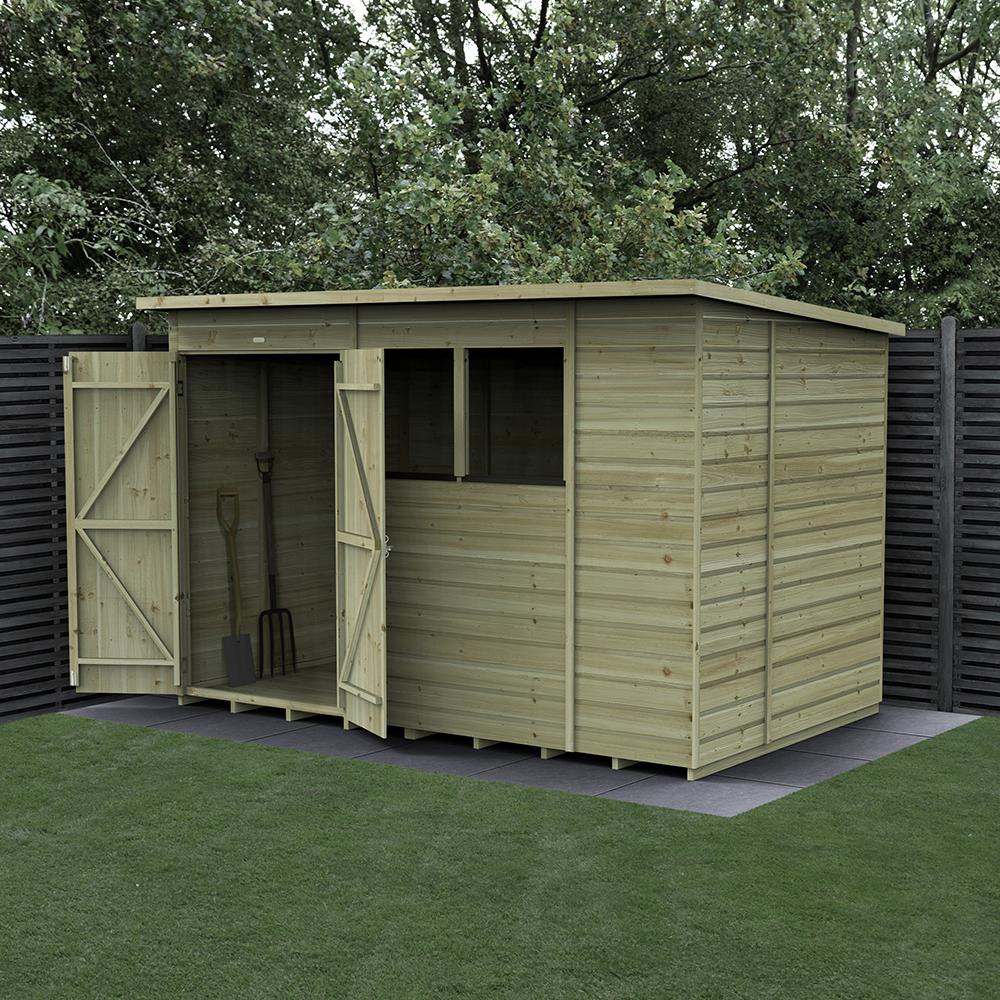 Beckwood Double Door Wooden Pent Shed 10 x 6