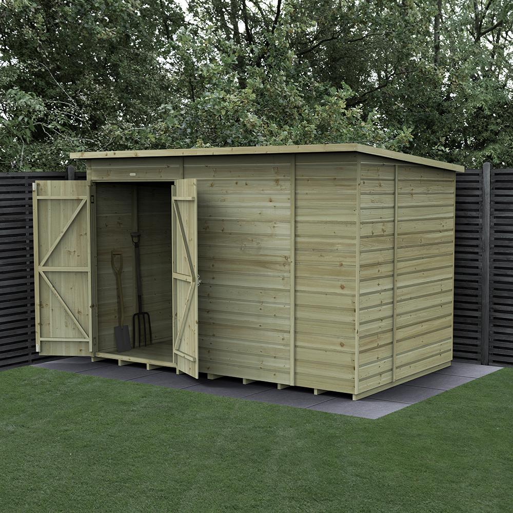 Beckwood Double Door Windowless Wooden Pent Shed 10 x 6