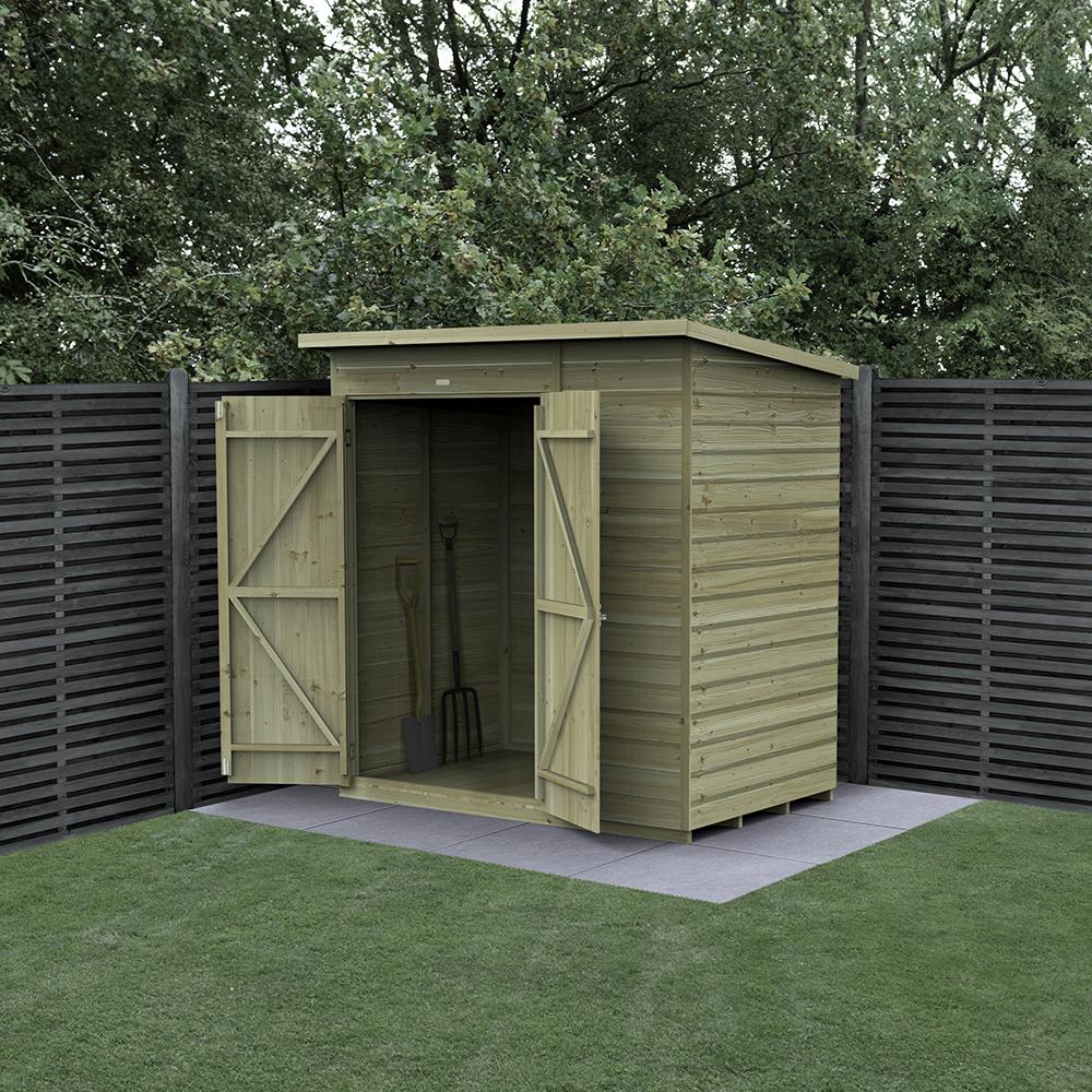 Beckwood Double Door Windowless Wooden Pent Shed 6 x 4