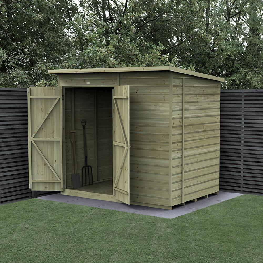 Beckwood Double Door Windowless Wooden Pent Shed 7 x 5