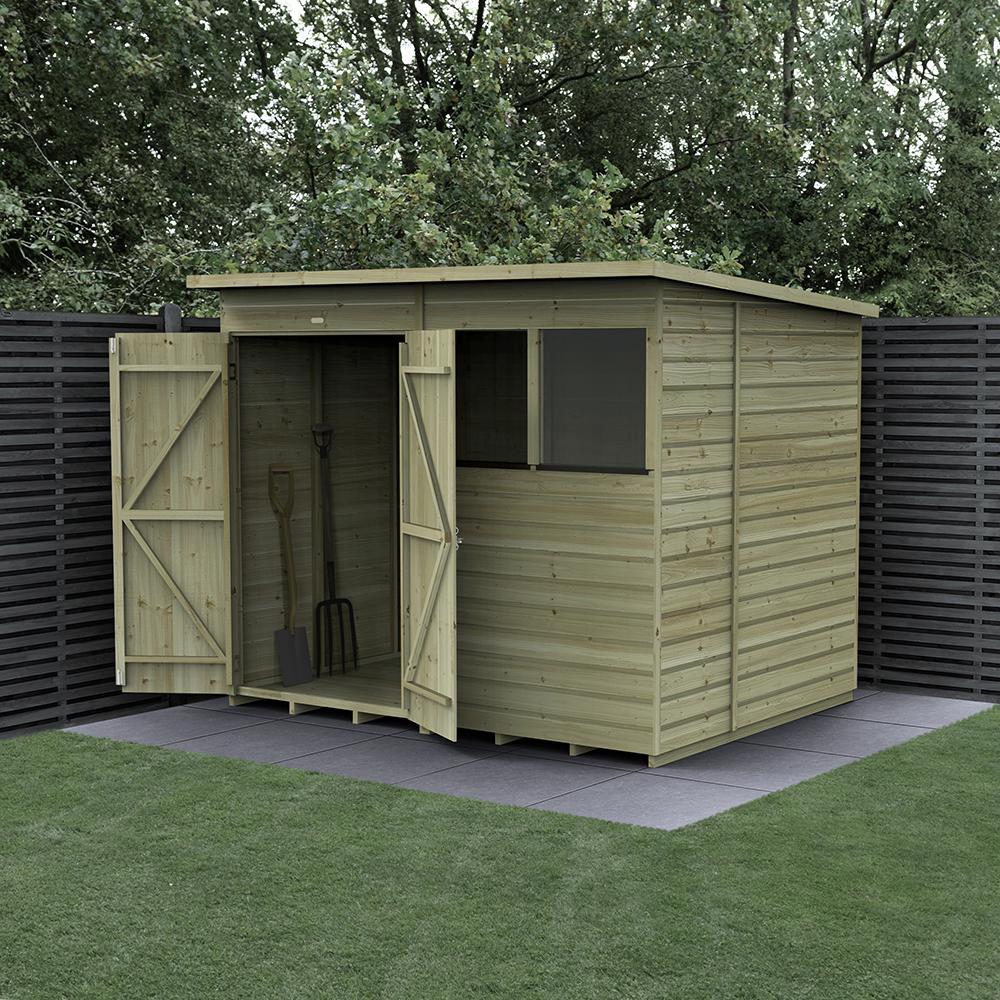 Beckwood Double Door Wooden Pent Shed 8 x 6