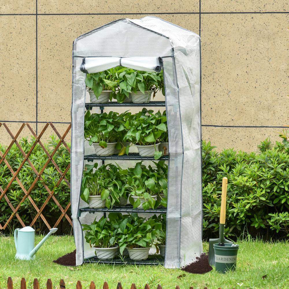 Mini Greenhouse Portable Growhouse White 4 Tier