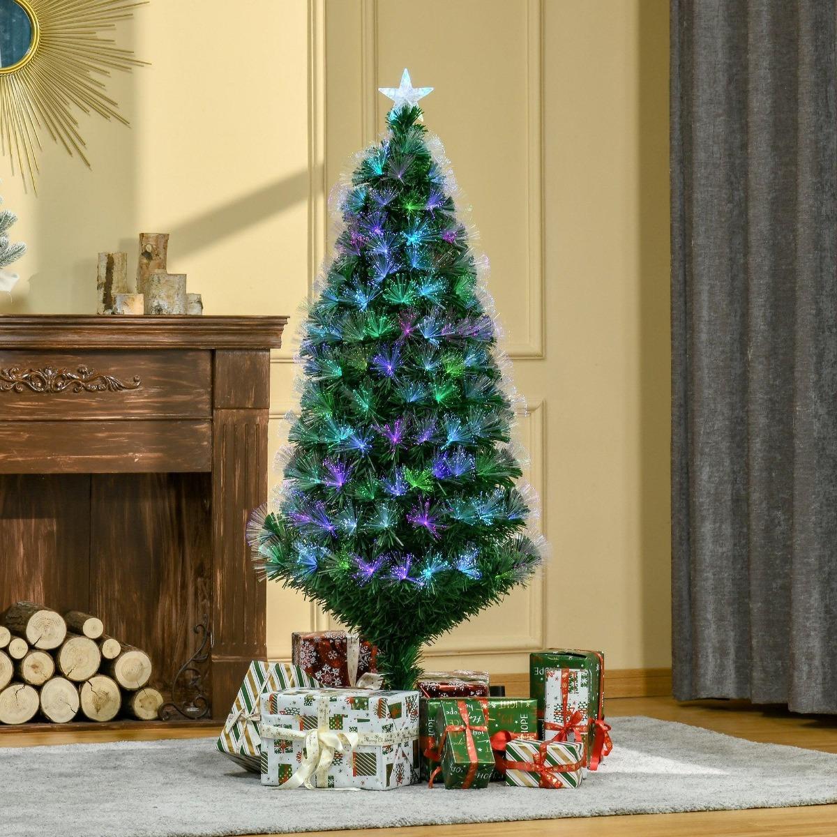 Pre-Lit Artificial Christmas Tree with Flash Green 6ft